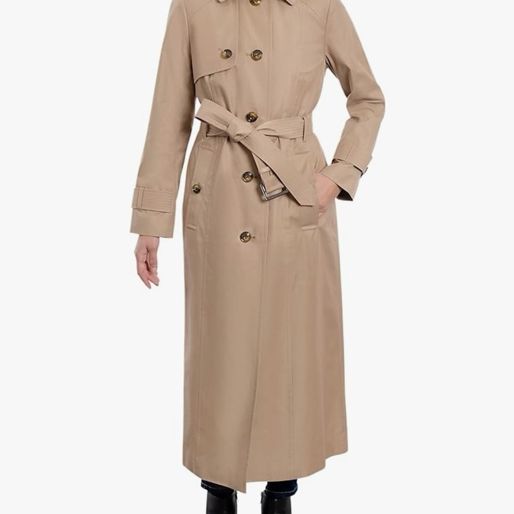 NWT ORIGINAL LONDON FOG MAXI Classic Very Long TRENCH w/hood and bib vest